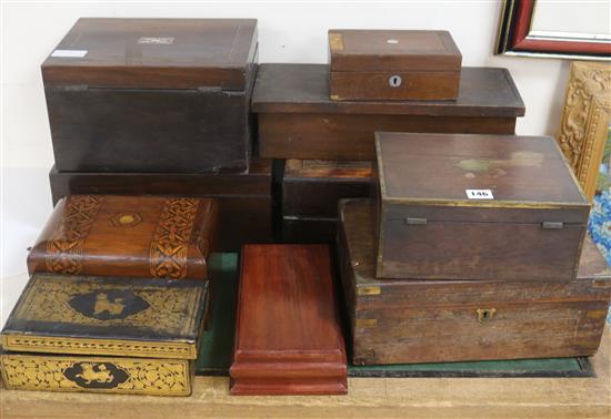 Thirteen various 19th century boxes